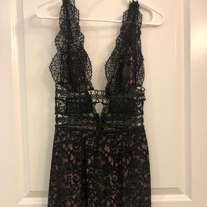 For love and lemons black lace dress XS $150